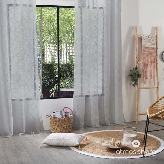 Perdeau cu imprimeu geometric, 140 x 240 cm