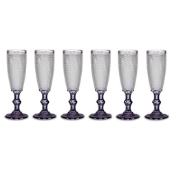 Set 6 pahare pentru sampanie cu model, 185 ml