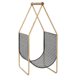 Suport reviste metalic FASHION, cu maner din lemn