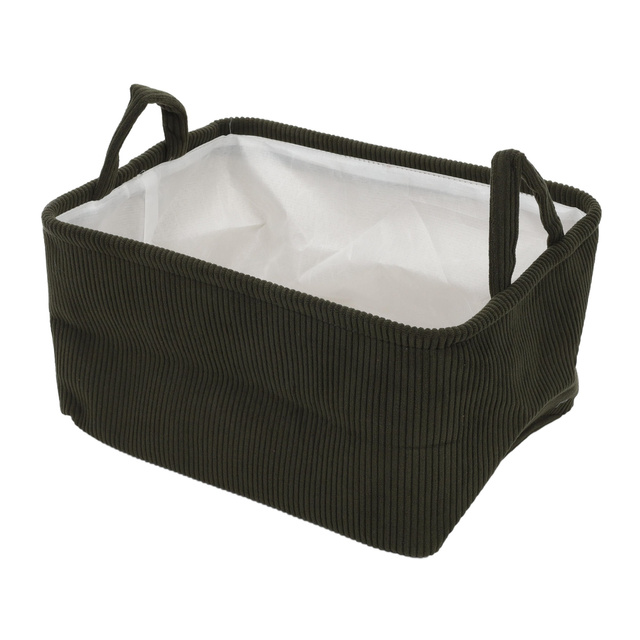 Coș de depozitare cu mânere, din poliester, 35 x 25 x 20 cm