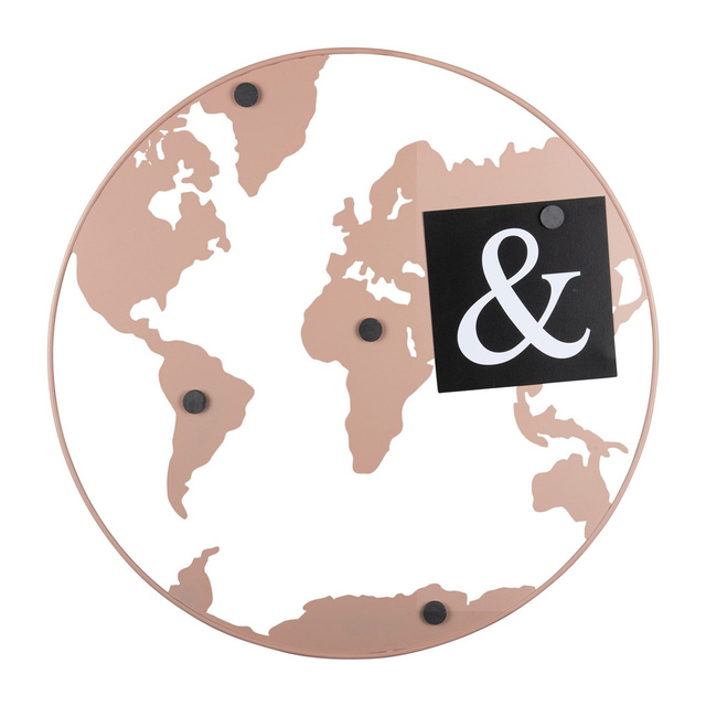 Tablou metalic, forma Pamant, WORLD, Ø 50 cm