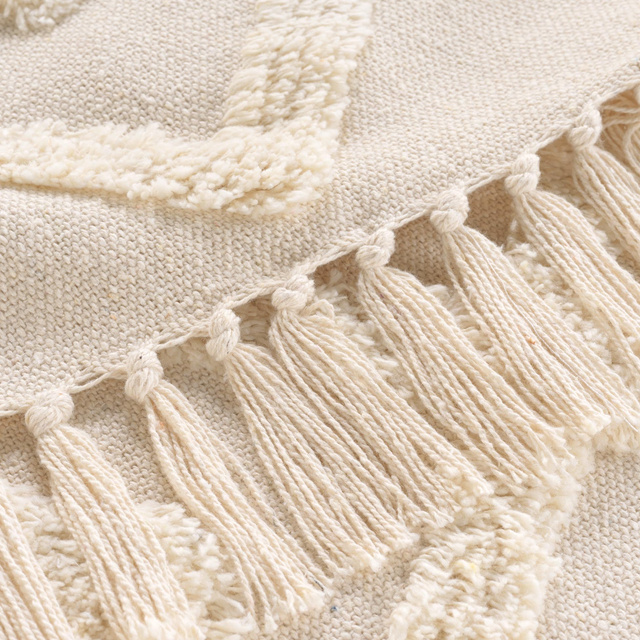 Cuvertură de pat cu franjuri, 125 x 150 cm, INCA