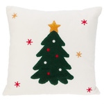 Pernă decorativă, model de sărbătoare, albă 44 x 44 cm, ren.