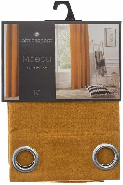 Perdea cu ochiuri PANAMA, 140 x 260 cm, galben