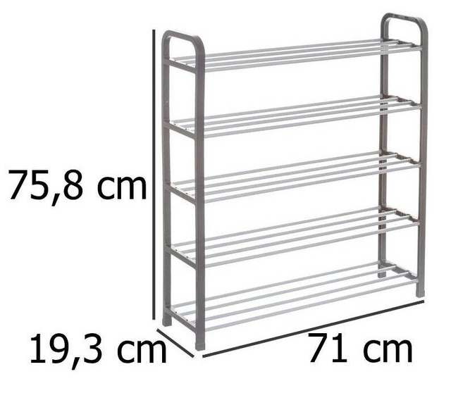 Pantofar 5 niveluri, 71x19,3x75,8 cm, Gri