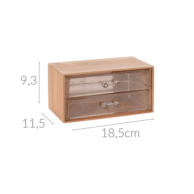 Organizator cosmetic cu două sertare transparente