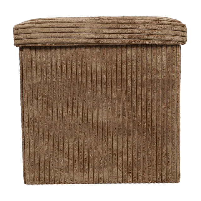 Taburet din velur-cord cu spațiu de depozitare TOBO, 38 x 38 x 38 cm