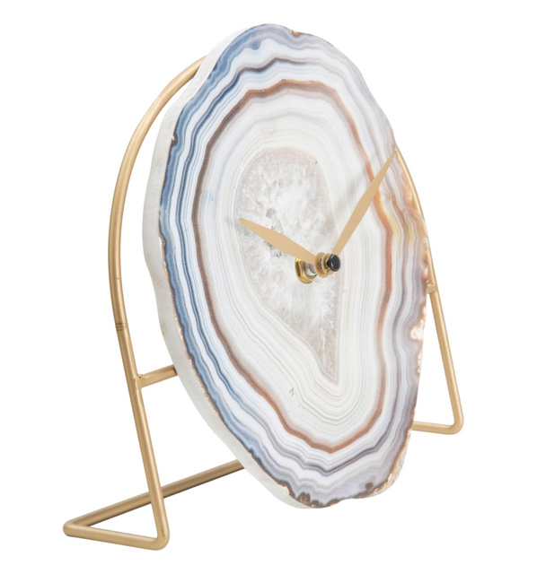 Ceas elegant cadran cu model de agat, 20 x 19,5 cm