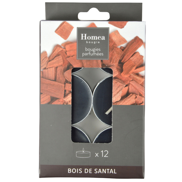 Set de lumanari parfumate, Santal, 12 buc.