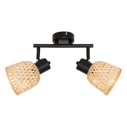 Lămpi de tavan LIO 2 abajururi din bambus împletit, 2 x Ø 17 cm