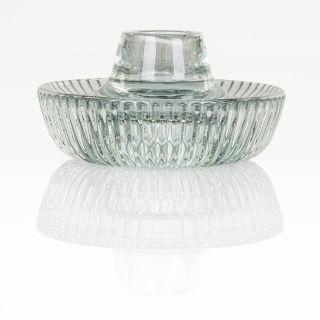 Suport lumanari cu nervuri din sticlă ARTY