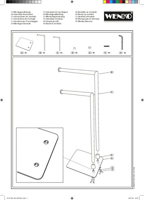 Suport metalic pentru prosoape HELLA, doua brate