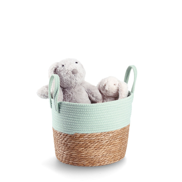 Cos de depozitare tesut, bumbac + zambila de apa