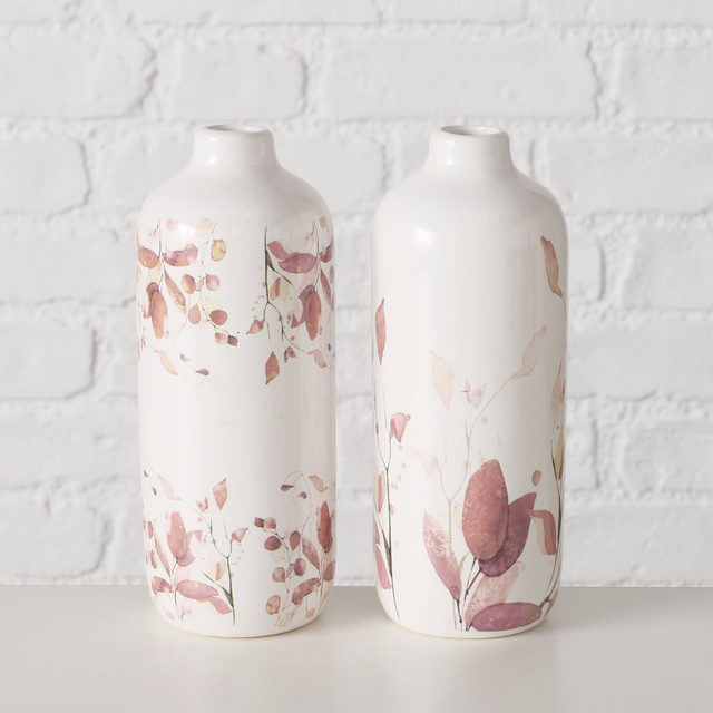 Vaza din portelan cu model pictat manual, BERNADA, 18,5 cm