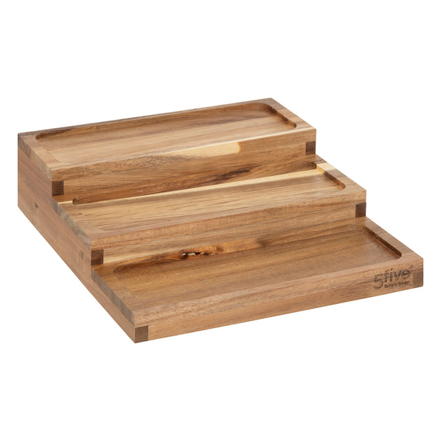 Suport pentru condimente Harmony x9 sticlă + acacia