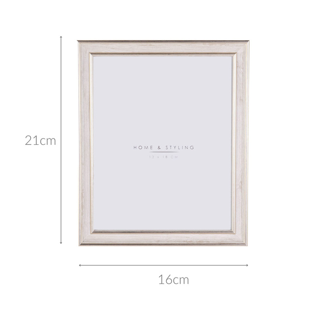 Ramă foto, imitație de lemn alb, 24 x 29 cm