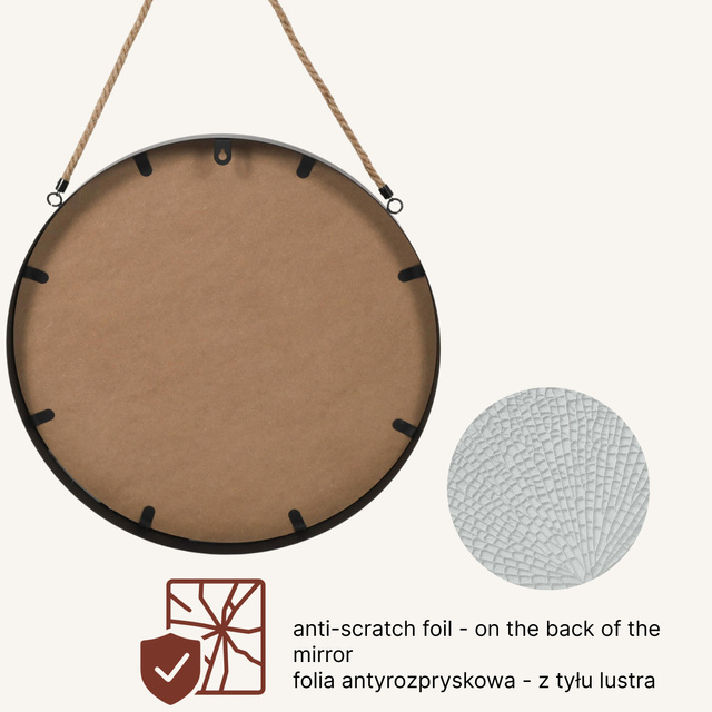 Oglindă rotundă TINDRA, Ø 50 cm