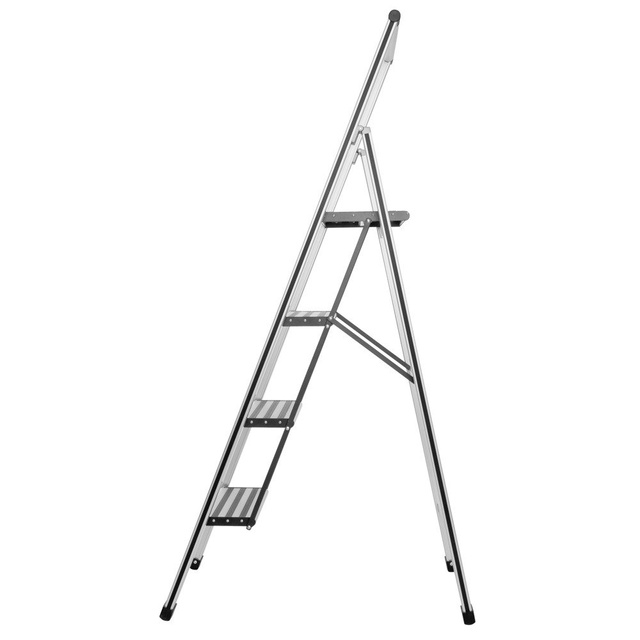 Scară din aluminiu, cu 4 trepte, WENKO, gri