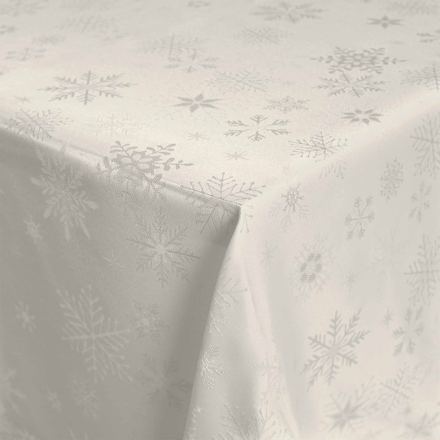 Fata de masa Jacquard de Craciun, FLOCONS, 140 x 240 cm