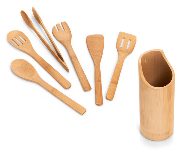 Set de accesorii de bucătărie din bambus, 7 piese, ZELLER