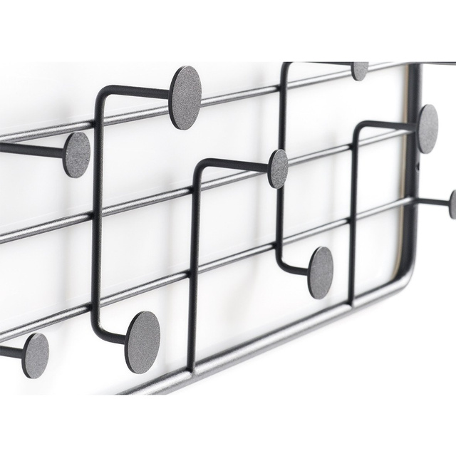 Cuier cu poliță, 10 cârlige, metal, ZELLER