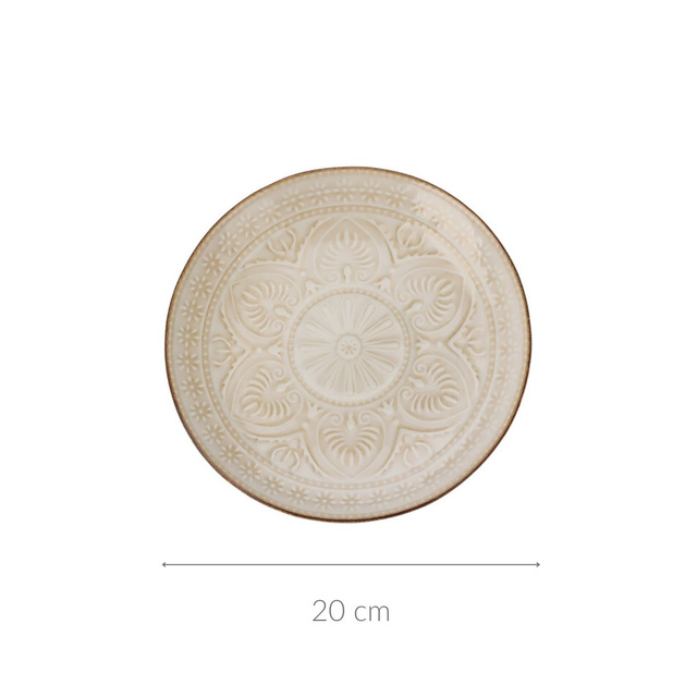 Placa ceramica cu model canelat, Ø 20 cm