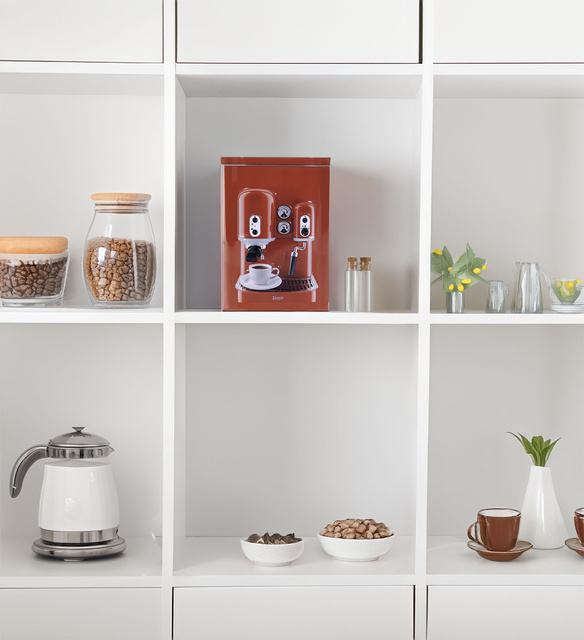 Cutie de cafea ESPRESSO, metal, 13,5 x 7,5 x 19,2 cm