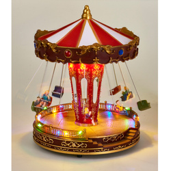 Carusel LED de Crăciun cu muzică și figurine mobile, 21 x 27 cm