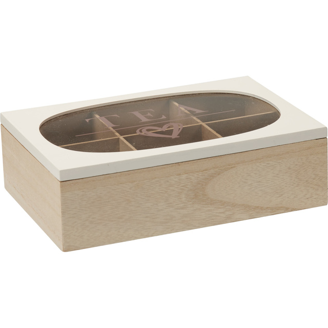 Cutie de ceai cu capac din sticlă ZEN, 24 x 16,5 x 7 cm