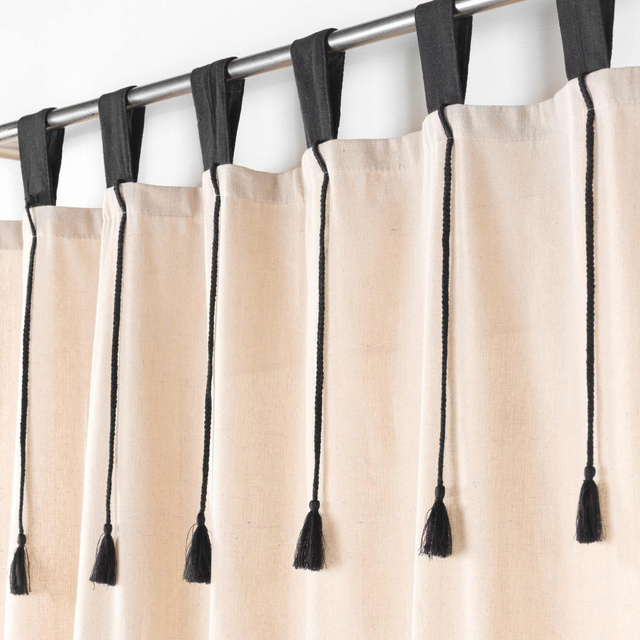 Perdea cu inele textile FILINE, bumbac artificial, 140 x 240 cm