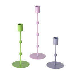 Suporturi de lumanari metalice Kimberly, set 3bucati, culori pastelate
