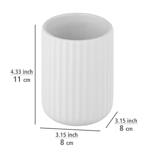 Suport periuță de dinți BELLUNO, Ceramica, Alb, Ø 8 cm, Wenko