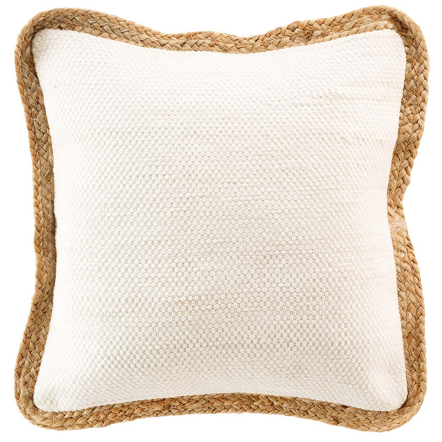 Perna decorativa cu margini din iuta, 45 x 45 cm