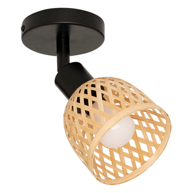 Aplice de perete LIO cu abajur din bambus împletit, Ø 10 cm