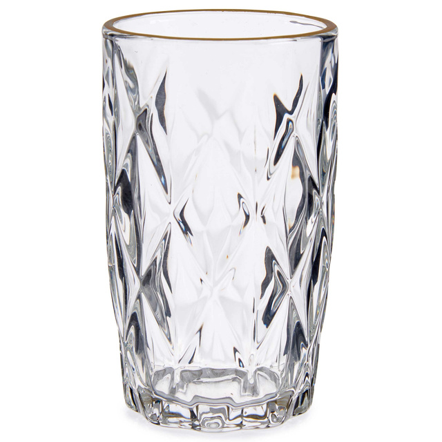 Set 6 pahare cu margine aurie, 340 ml