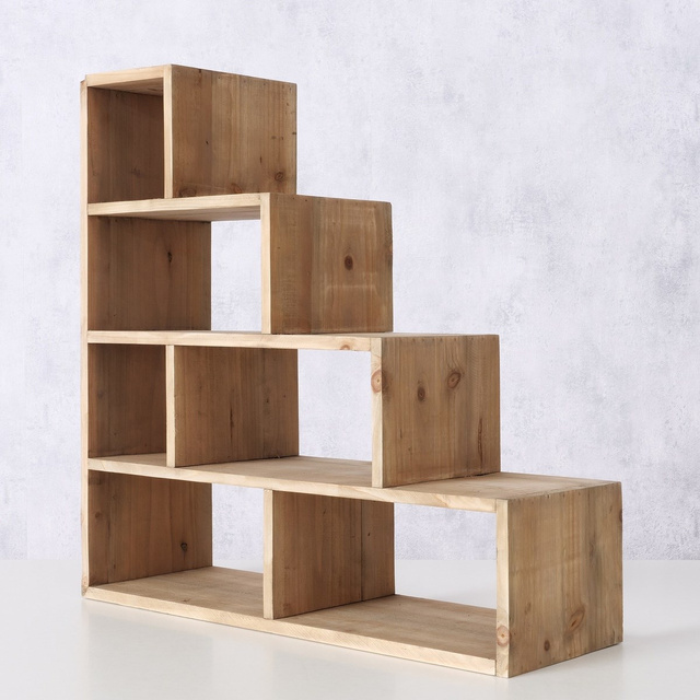 Raft din lemn pe picioare Dusk, brad chinezesc, mai multe niveluri, 55 x 55 cm