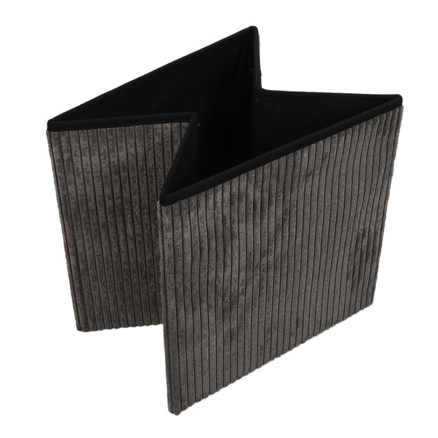 Taburet din velur-cord cu spațiu de depozitare TOBO, 38 x 38 x 38 cm