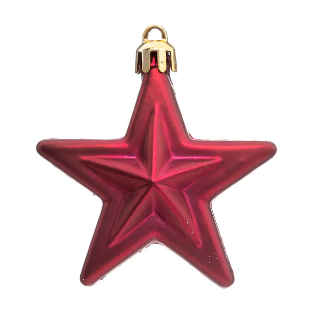 Decoratiuni de Craciun, stele din plastic, 6 buc.