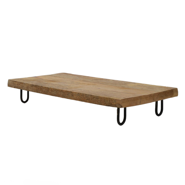 Duża deska do serwowania z drewna mango, taca na nóżkach doskonała na duży i mały poczęstunek