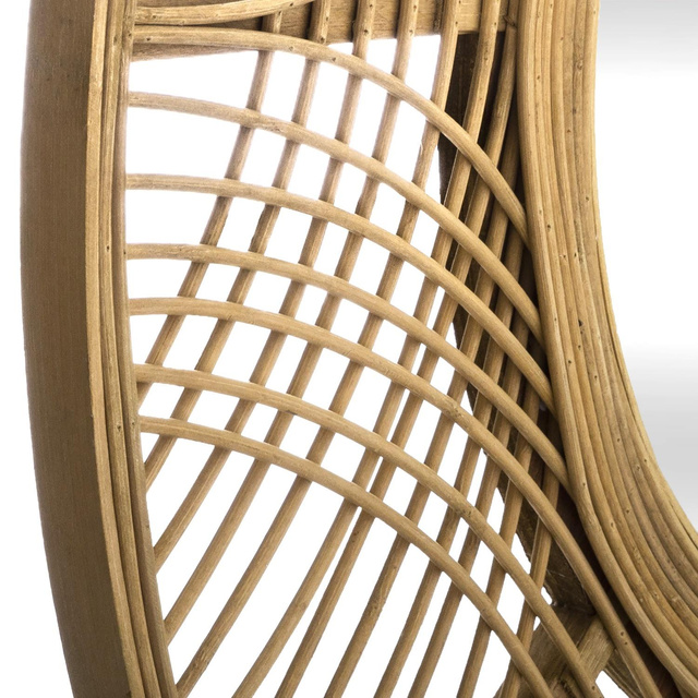 Oglinda Boho cu rama de bambus INA, Ø 70 cm