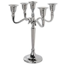 Sfeșnic metalic, 22 cm, argintiu