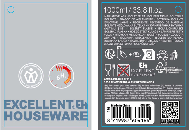 Termos turistic cu cană, 6 h, 1000 ml