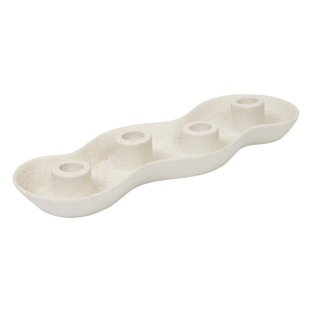 Candelabru ceramic cu 4 lumânări lungi CHERRY, 32,5 x 4,4 x 11,2 cm