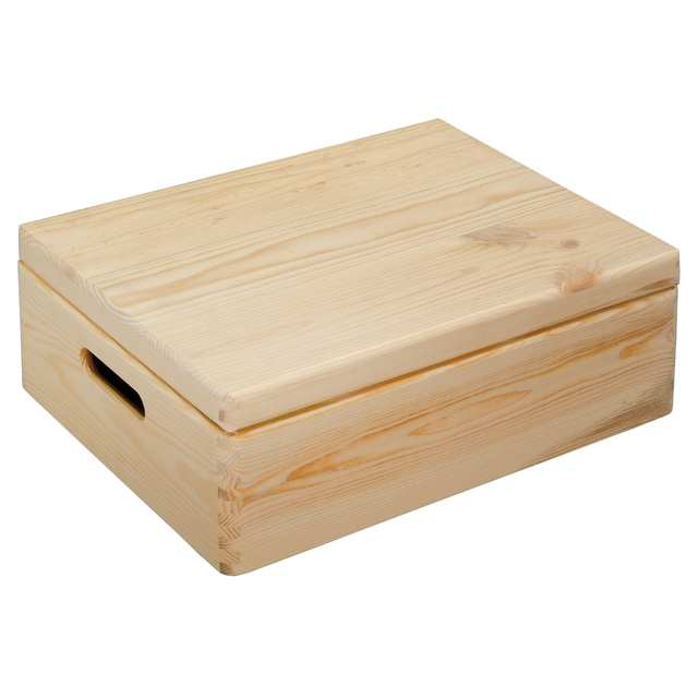 Cutie din lemn cu manere si capac, 40 x 30 cm, Kesper