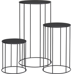 Suporturi rotunde din metal pentru flori în stil loft LOCUS, set de 3 suporturi pentru plante
