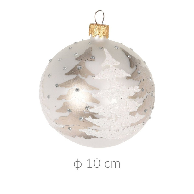 Globulet de sticlă, decor cu sclipici, Ø 10 cm