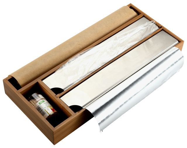 Dozator folie alimentara si hartie, bambus, 42 x 19 cm