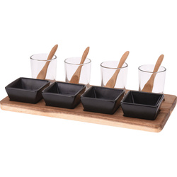 Set pentru aperitive pe tava de lemn, 30 x 15 cm