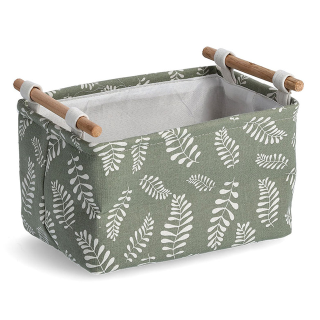 Cos depozitare, bumbac, motiv frunze