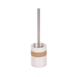 Recipient ceramic pentru perie BEIGE + perie WC